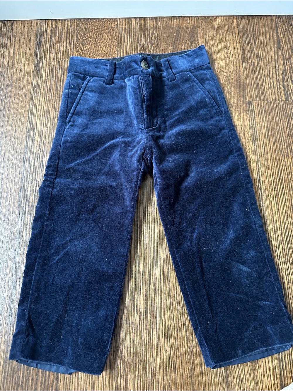 Janie and Jack Navy Velvet Boys' Pants